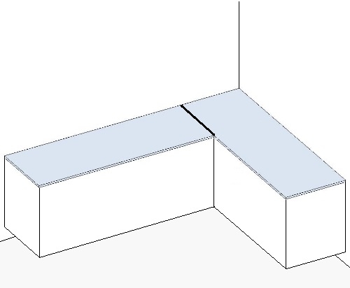 Cucina angolare con gola destra con top che vince a destra